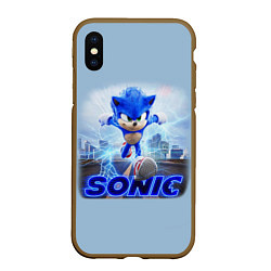 Чехол iPhone XS Max матовый SONIC, цвет: 3D-коричневый