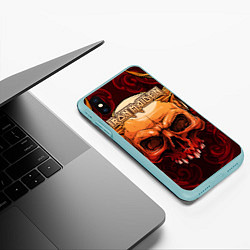 Чехол iPhone XS Max матовый Iron Maiden, цвет: 3D-мятный — фото 2