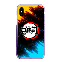 Чехол iPhone XS Max матовый KIMETSU NO YAIBA, цвет: 3D-светло-сиреневый