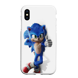 Чехол iPhone XS Max матовый SONIC, цвет: 3D-белый