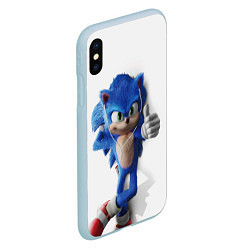 Чехол iPhone XS Max матовый SONIC, цвет: 3D-голубой — фото 2