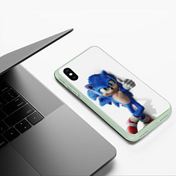 Чехол iPhone XS Max матовый SONIC, цвет: 3D-салатовый — фото 2