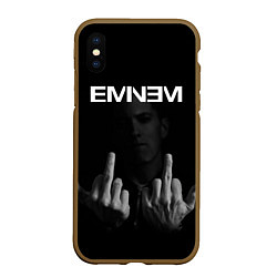 Чехол iPhone XS Max матовый EMINEM, цвет: 3D-коричневый