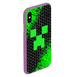 Чехол iPhone XS Max матовый MINECRAFT, цвет: 3D-фиолетовый — фото 2