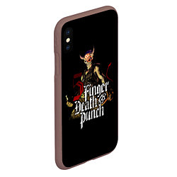 Чехол iPhone XS Max матовый Five Finger Death Punch, цвет: 3D-коричневый — фото 2