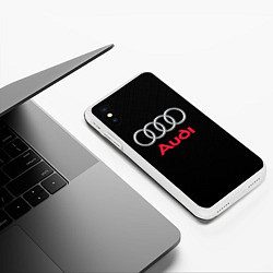 Чехол iPhone XS Max матовый AUDI, цвет: 3D-белый — фото 2