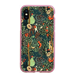 Чехол iPhone XS Max матовый Abstraction Pattern, цвет: 3D-розовый