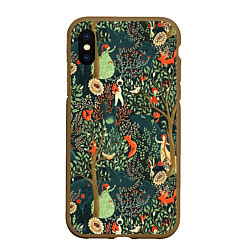 Чехол iPhone XS Max матовый Abstraction Pattern, цвет: 3D-коричневый