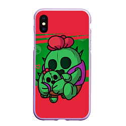 Чехол iPhone XS Max матовый Brawl stars SPIKE, цвет: 3D-сиреневый