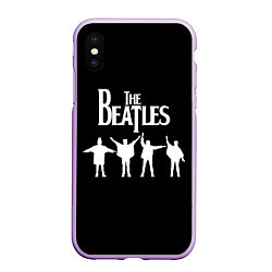 Чехол iPhone XS Max матовый Beatles, цвет: 3D-сиреневый