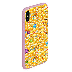 Чехол iPhone XS Max матовый Смайлики Emoji, цвет: 3D-розовый — фото 2