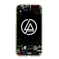 Чехол iPhone XS Max матовый LINKIN PARK, цвет: 3D-салатовый