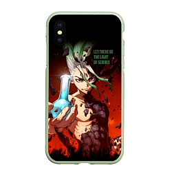 Чехол iPhone XS Max матовый Доктор Стоун, цвет: 3D-салатовый