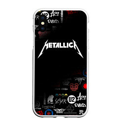 Чехол iPhone XS Max матовый Metallica, цвет: 3D-белый