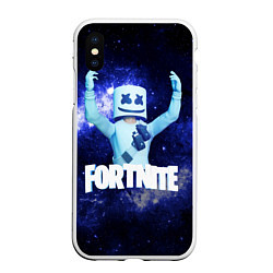 Чехол iPhone XS Max матовый Marshmello, цвет: 3D-белый