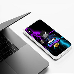 Чехол iPhone XS Max матовый BRAWL STARS CROW, цвет: 3D-белый — фото 2