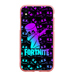 Чехол iPhone XS Max матовый FORTNITE X MARSHMELLO, цвет: 3D-баблгам