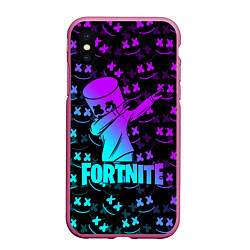 Чехол iPhone XS Max матовый FORTNITE X MARSHMELLO