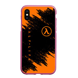 Чехол iPhone XS Max матовый HALF-LIFE, цвет: 3D-малиновый