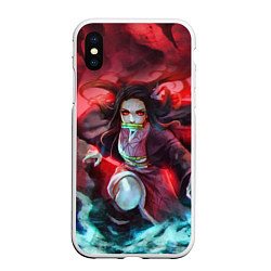 Чехол iPhone XS Max матовый KIMETSU NO YAIBA, цвет: 3D-белый