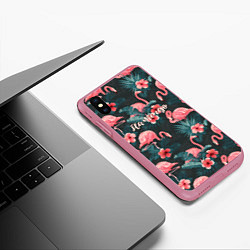 Чехол iPhone XS Max матовый Flamingo, цвет: 3D-малиновый — фото 2