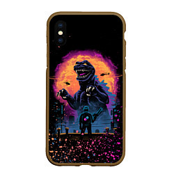 Чехол iPhone XS Max матовый GODZILLA, цвет: 3D-коричневый