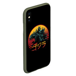 Чехол iPhone XS Max матовый GODZILLA, цвет: 3D-темно-зеленый — фото 2