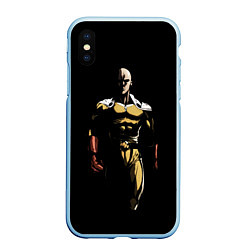 Чехол iPhone XS Max матовый One punch man Ванпанчмен, цвет: 3D-голубой