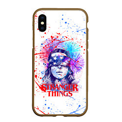 Чехол iPhone XS Max матовый STRANGER THINGS, цвет: 3D-коричневый