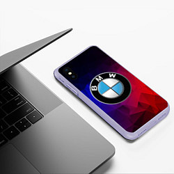 Чехол iPhone XS Max матовый BMW NEON, цвет: 3D-светло-сиреневый — фото 2