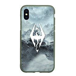 Чехол iPhone XS Max матовый THE ELDER SCROLLS, цвет: 3D-темно-зеленый