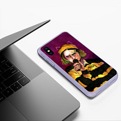 Чехол iPhone XS Max матовый Кирилл Бледный Пошлая Молли, цвет: 3D-светло-сиреневый — фото 2