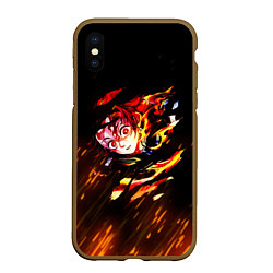 Чехол iPhone XS Max матовый KIMETSU NO YAIBA, цвет: 3D-коричневый