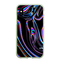 Чехол iPhone XS Max матовый Отражение, цвет: 3D-салатовый