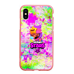 Чехол iPhone XS Max матовый BRAWL STARS SANDY, цвет: 3D-баблгам