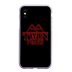 Чехол iPhone XS Max матовый Twin Peaks, цвет: 3D-светло-сиреневый