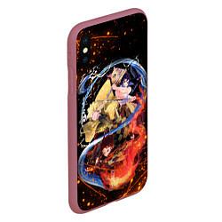 Чехол iPhone XS Max матовый KIMETSU NO YAIBA, цвет: 3D-малиновый — фото 2