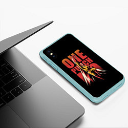 Чехол iPhone XS Max матовый ONE-PUNCH MAN, цвет: 3D-мятный — фото 2