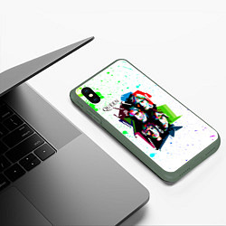 Чехол iPhone XS Max матовый Queen, цвет: 3D-темно-зеленый — фото 2