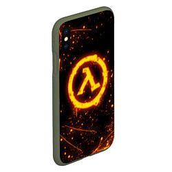 Чехол iPhone XS Max матовый HALF-LIFE, цвет: 3D-темно-зеленый — фото 2