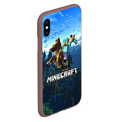 Чехол iPhone XS Max матовый Minecraft Майнкрафт, цвет: 3D-коричневый — фото 2