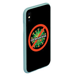 Чехол iPhone XS Max матовый Стоп коронавирус, цвет: 3D-мятный — фото 2