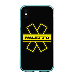 Чехол iPhone XS Max матовый NILETTO, цвет: 3D-мятный