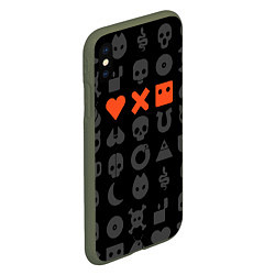 Чехол iPhone XS Max матовый LOVE DEATH ROBOTS LDR, цвет: 3D-темно-зеленый — фото 2