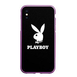 Чехол iPhone XS Max матовый PLAYBOY, цвет: 3D-фиолетовый