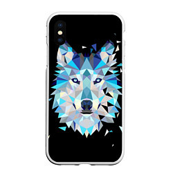 Чехол iPhone XS Max матовый Волк, цвет: 3D-белый