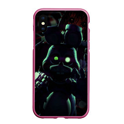 Чехол iPhone XS Max матовый Five Nights At Freddy's, цвет: 3D-малиновый