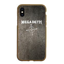 Чехол iPhone XS Max матовый Megadeth, цвет: 3D-коричневый