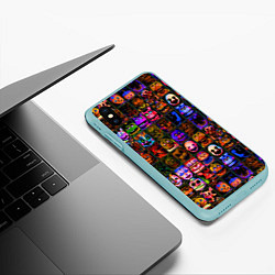 Чехол iPhone XS Max матовый Five Nights At Freddy's, цвет: 3D-мятный — фото 2