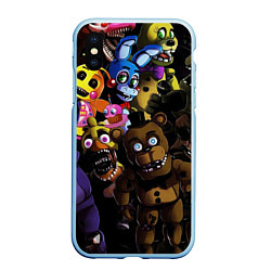 Чехол iPhone XS Max матовый Five Nights At Freddy's, цвет: 3D-голубой